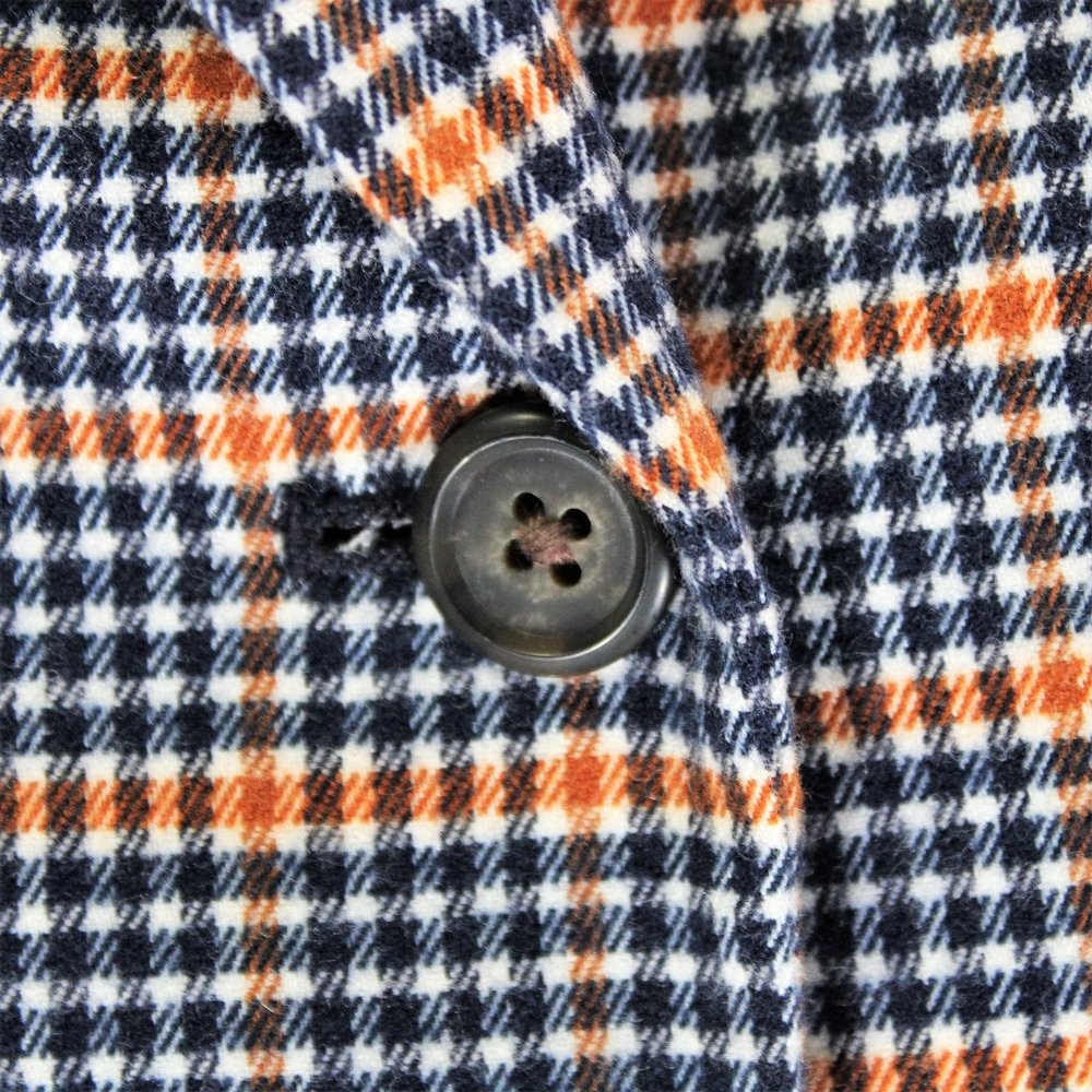Merona | Blue, White, & Orange Plad Pattern Blazer - Picture 4 of 7